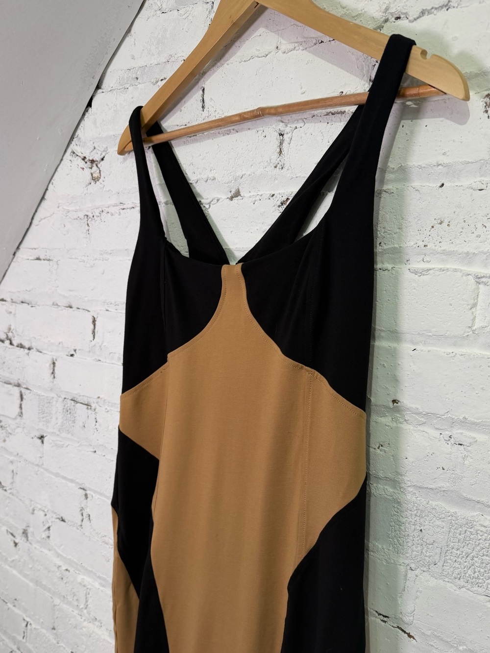 By Anthropologie Sleeveless Square-Neck Colorblock Slim Midi Dress Size Medium - Picture 6 of 10